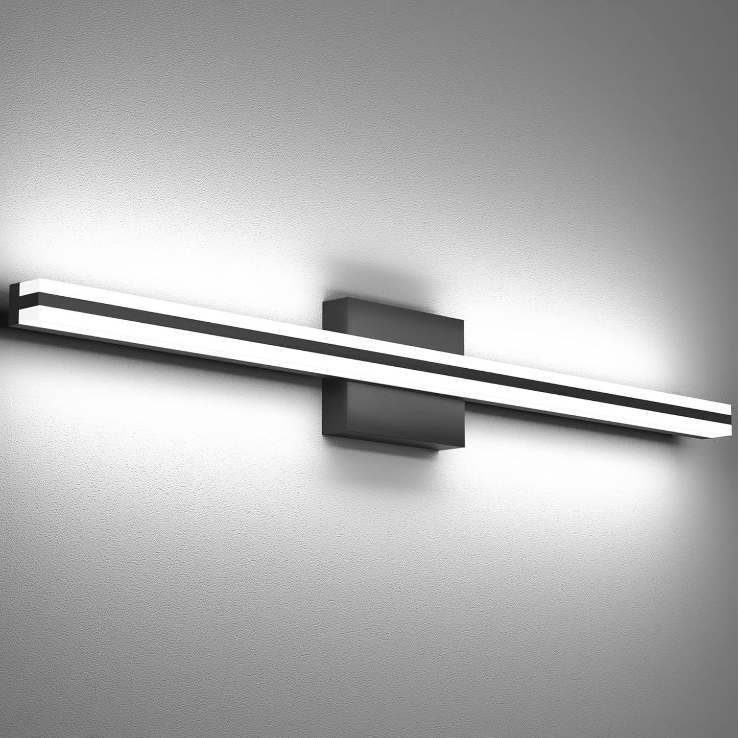 SOLFART Bathroom Light Fixtures Over Mirror 24 Inch Brushed Nickel Modern Vanity Light 5CCT Adjustable Brightness LED Mirror Light Fixture Anti-Glare Lighting Wide Illumination