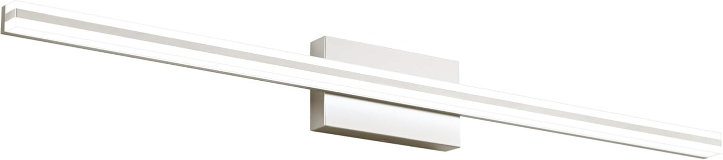 SOLFART Bathroom Light Fixtures Over Mirror 24 Inch Brushed Nickel Modern Vanity Light 5CCT Adjustable Brightness LED Mirror Light Fixture Anti-Glare Lighting Wide Illumination