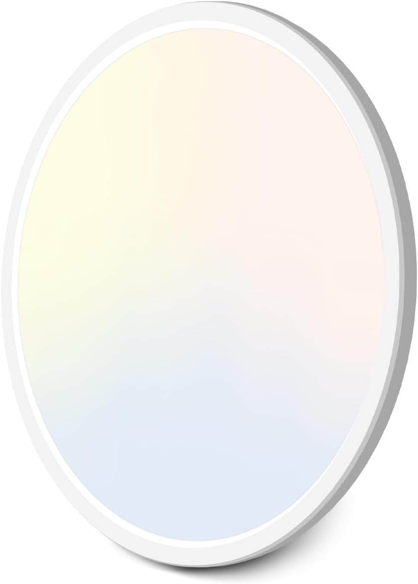 zemty 6Pack 12 Inch LED Flush Mount Ceiling Light, Super Slim 28W 3200lm LED Ceiling Light, 3 Color Temperature in One 3000k/4500k/6000K Round Light Fixture for Bedroom, Kitchen, Dining Room (White)