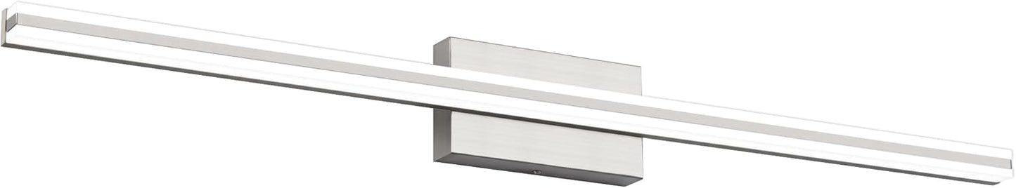 SOLFART Bathroom Light Fixtures Over Mirror 24 Inch Brushed Nickel Modern Vanity Light 5CCT Adjustable Brightness LED Mirror Light Fixture Anti-Glare Lighting Wide Illumination