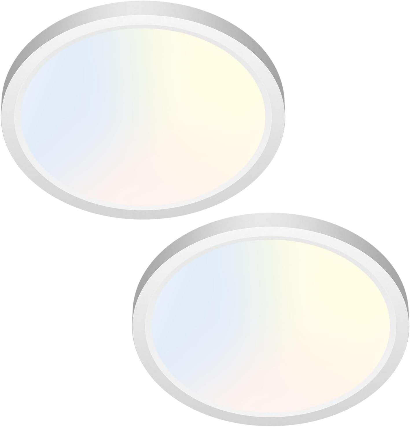 zemty 6Pack 12 Inch LED Flush Mount Ceiling Light, Super Slim 28W 3200lm LED Ceiling Light, 3 Color Temperature in One 3000k/4500k/6000K Round Light Fixture for Bedroom, Kitchen, Dining Room (White)