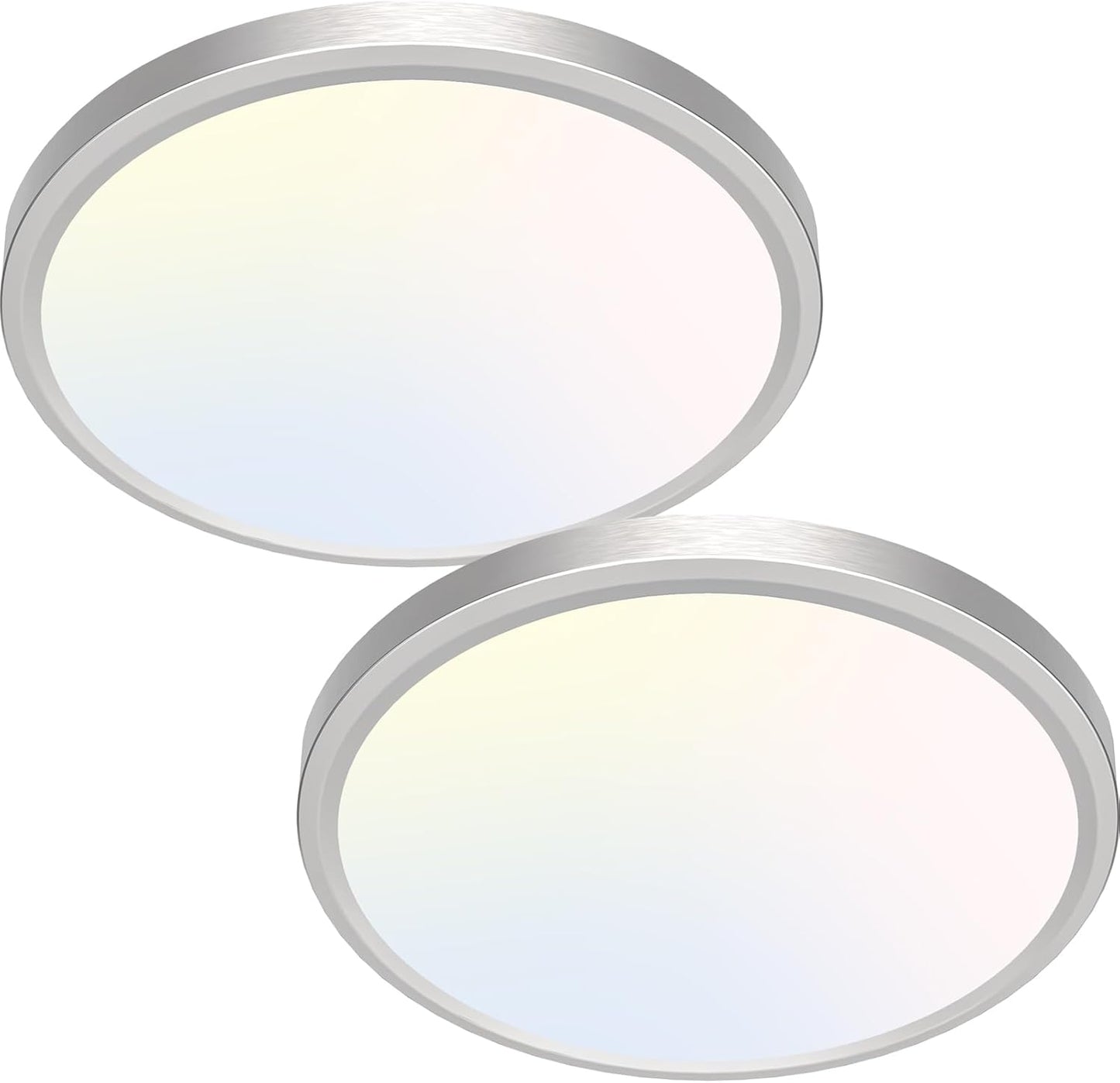 zemty 6Pack 12 Inch LED Flush Mount Ceiling Light, Super Slim 28W 3200lm LED Ceiling Light, 3 Color Temperature in One 3000k/4500k/6000K Round Light Fixture for Bedroom, Kitchen, Dining Room (White)