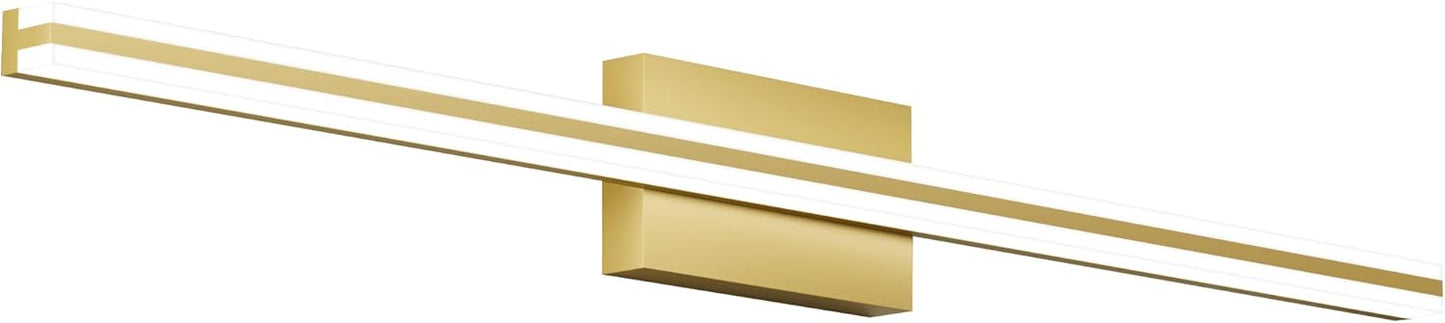 SOLFART Bathroom Light Fixtures Over Mirror 24 Inch Brushed Nickel Modern Vanity Light 5CCT Adjustable Brightness LED Mirror Light Fixture Anti-Glare Lighting Wide Illumination