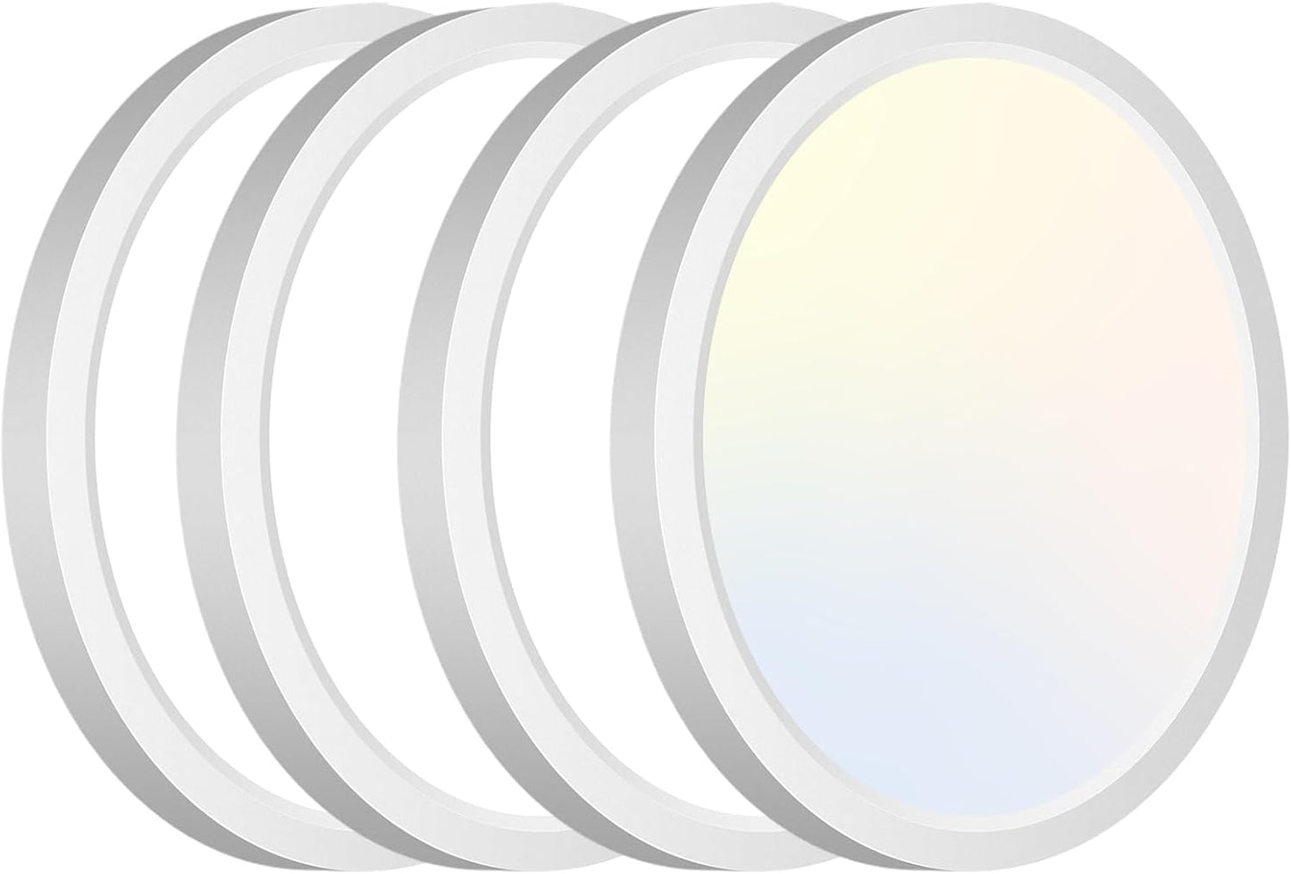 zemty 6Pack 12 Inch LED Flush Mount Ceiling Light, Super Slim 28W 3200lm LED Ceiling Light, 3 Color Temperature in One 3000k/4500k/6000K Round Light Fixture for Bedroom, Kitchen, Dining Room (White)