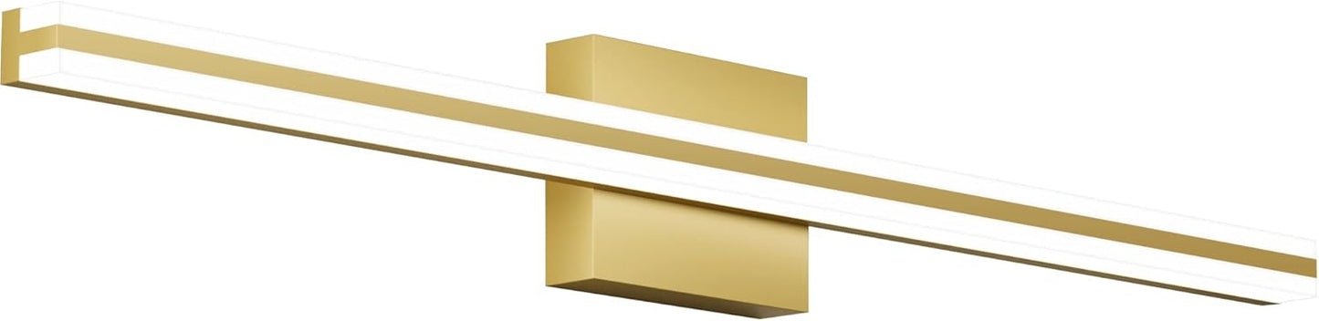 SOLFART Bathroom Light Fixtures Over Mirror 24 Inch Brushed Nickel Modern Vanity Light 5CCT Adjustable Brightness LED Mirror Light Fixture Anti-Glare Lighting Wide Illumination