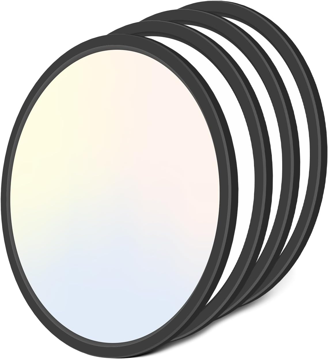 zemty 6Pack 12 Inch LED Flush Mount Ceiling Light, Super Slim 28W 3200lm LED Ceiling Light, 3 Color Temperature in One 3000k/4500k/6000K Round Light Fixture for Bedroom, Kitchen, Dining Room (White)