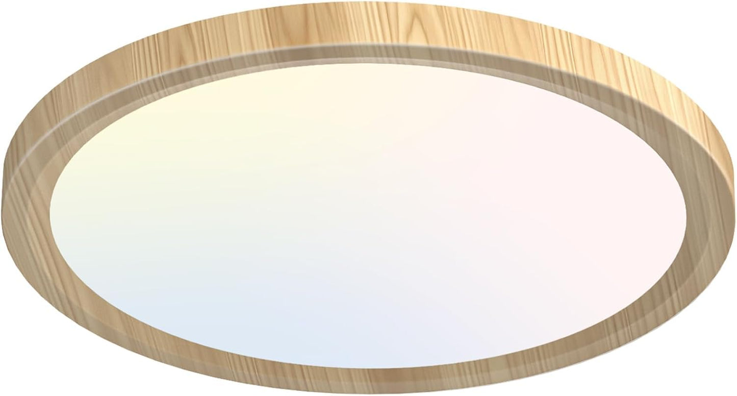 zemty 6Pack 12 Inch LED Flush Mount Ceiling Light, Super Slim 28W 3200lm LED Ceiling Light, 3 Color Temperature in One 3000k/4500k/6000K Round Light Fixture for Bedroom, Kitchen, Dining Room (White)