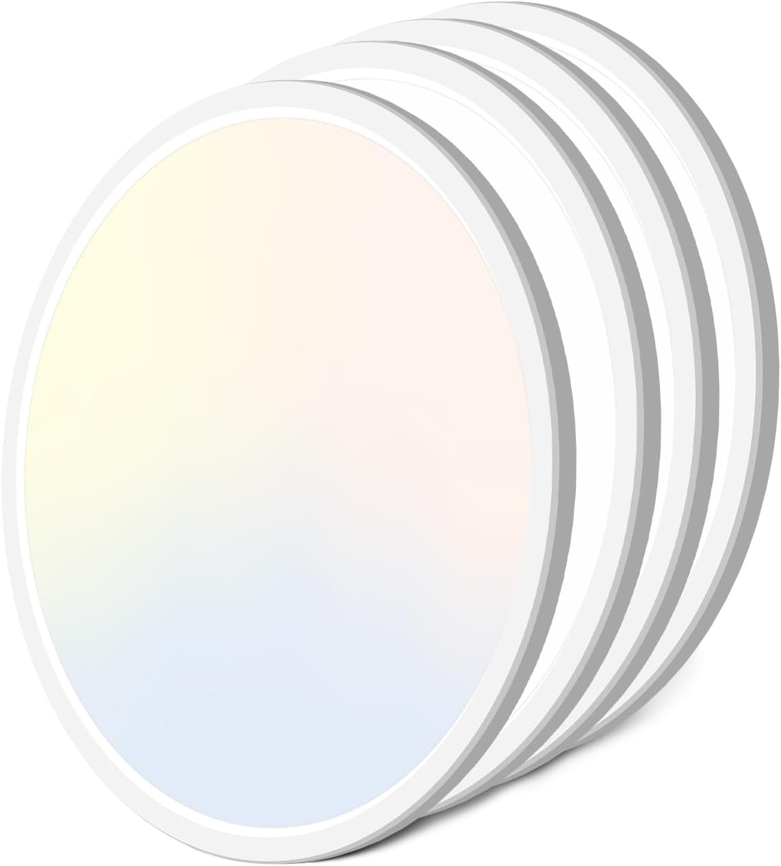 zemty 6Pack 12 Inch LED Flush Mount Ceiling Light, Super Slim 28W 3200lm LED Ceiling Light, 3 Color Temperature in One 3000k/4500k/6000K Round Light Fixture for Bedroom, Kitchen, Dining Room (White)