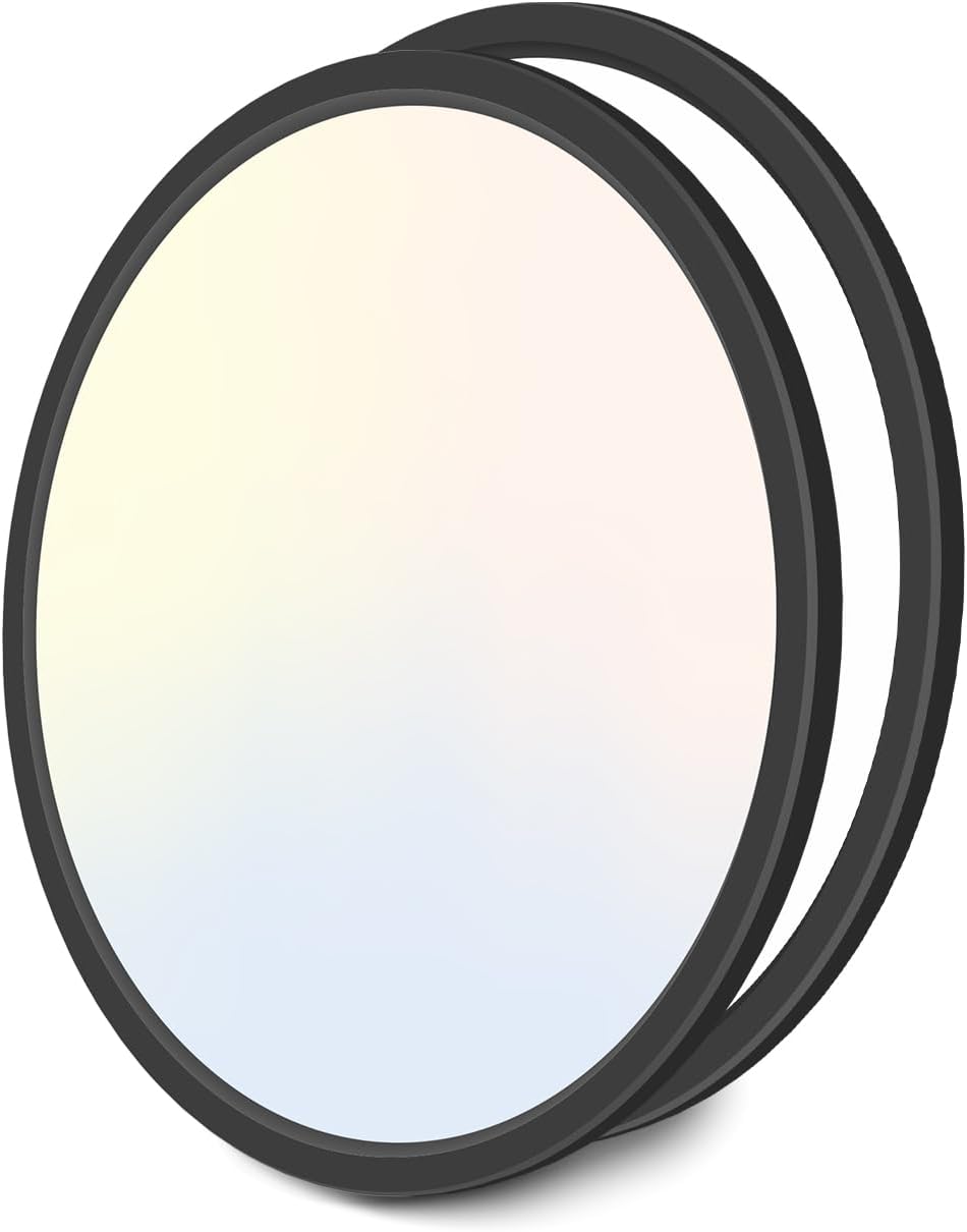 zemty 6Pack 12 Inch LED Flush Mount Ceiling Light, Super Slim 28W 3200lm LED Ceiling Light, 3 Color Temperature in One 3000k/4500k/6000K Round Light Fixture for Bedroom, Kitchen, Dining Room (White)