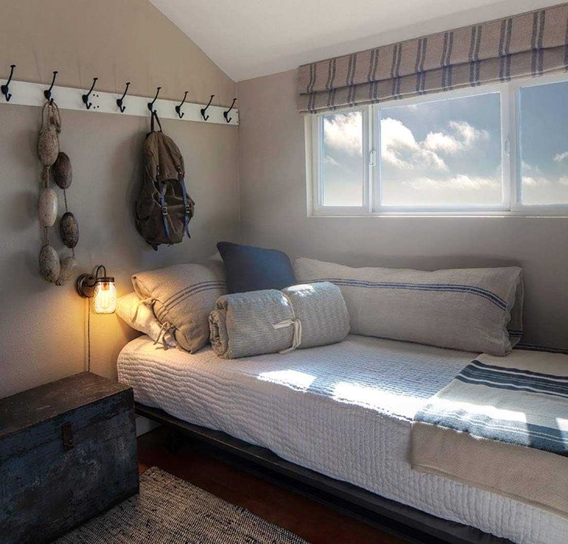 DIRYZON EUL Vintage Mason Jar Light Fixture Clear Glass 2-Pack Wall Lights Oil Rubbed Bronze