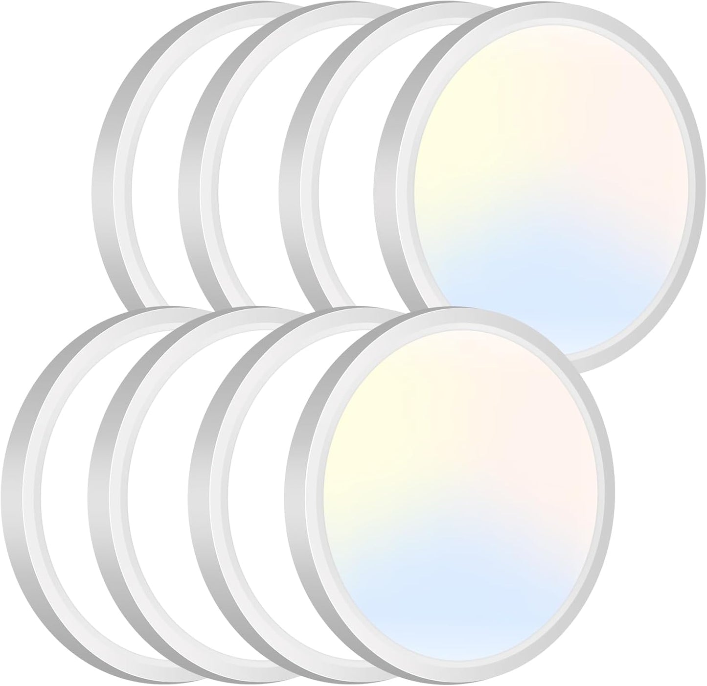 zemty 6Pack 12 Inch LED Flush Mount Ceiling Light, Super Slim 28W 3200lm LED Ceiling Light, 3 Color Temperature in One 3000k/4500k/6000K Round Light Fixture for Bedroom, Kitchen, Dining Room (White)