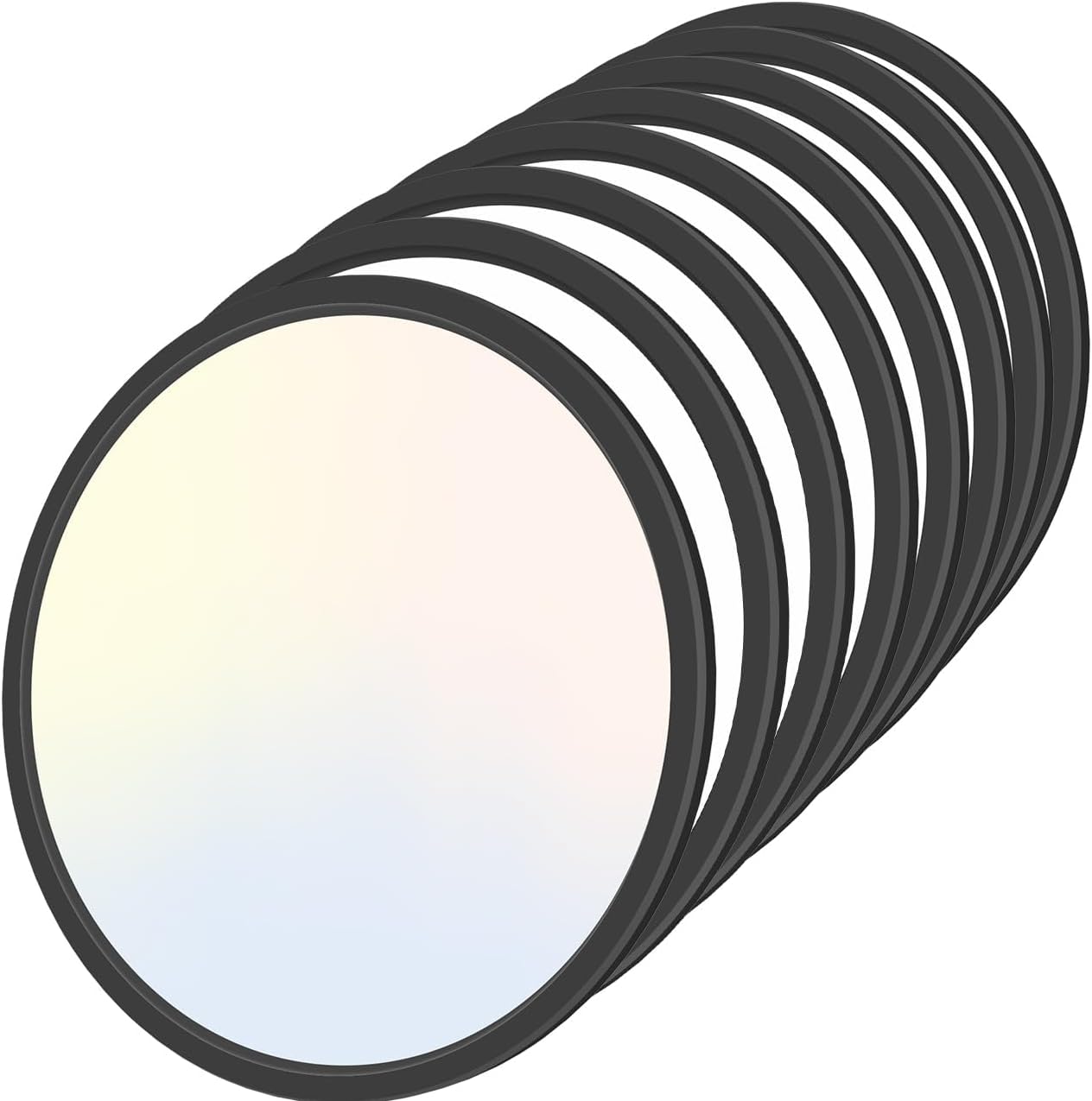 zemty 6Pack 12 Inch LED Flush Mount Ceiling Light, Super Slim 28W 3200lm LED Ceiling Light, 3 Color Temperature in One 3000k/4500k/6000K Round Light Fixture for Bedroom, Kitchen, Dining Room (White)