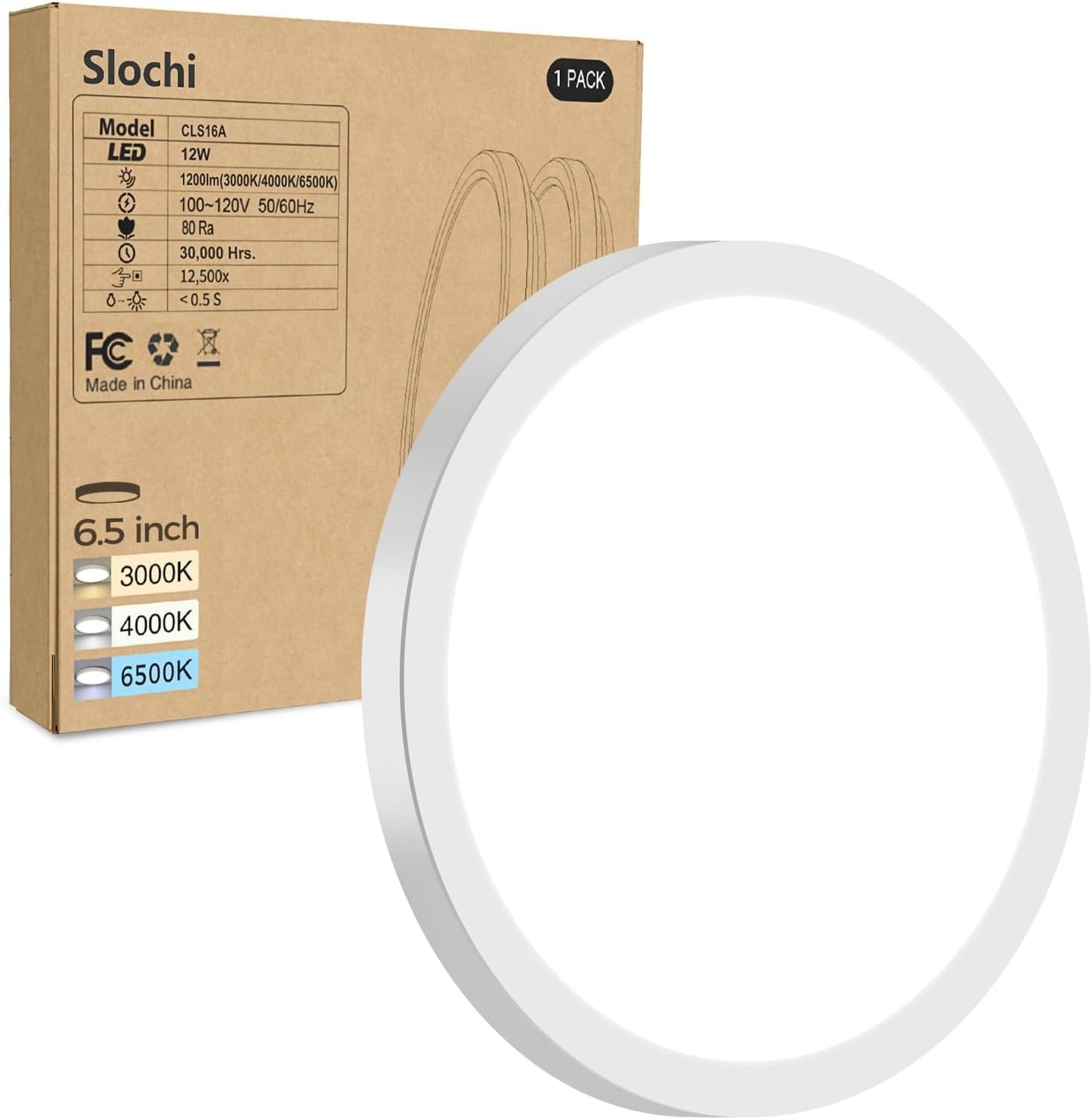 8PACK LED Flush Mount Ceiling Light Fixture, 3000K-4000K-6500K & 100W Equivalent Modern Kitchen Recessed Ceiling Lamp 15W 1500Lm 7.5 Inch Closet Round Surface for Bathroom Laundry Bedroom Hallway