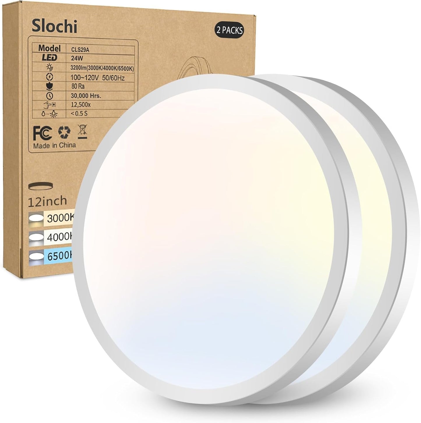 8PACK LED Flush Mount Ceiling Light Fixture, 3000K-4000K-6500K & 100W Equivalent Modern Kitchen Recessed Ceiling Lamp 15W 1500Lm 7.5 Inch Closet Round Surface for Bathroom Laundry Bedroom Hallway