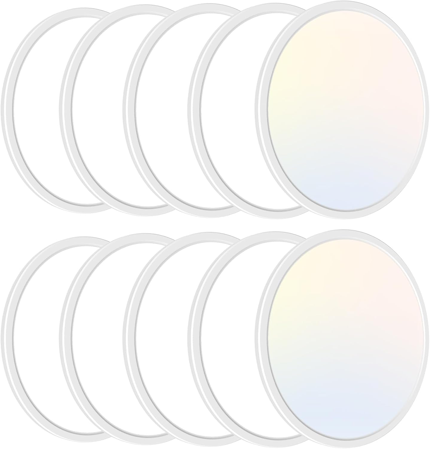 zemty 6Pack 12 Inch LED Flush Mount Ceiling Light, Super Slim 28W 3200lm LED Ceiling Light, 3 Color Temperature in One 3000k/4500k/6000K Round Light Fixture for Bedroom, Kitchen, Dining Room (White)