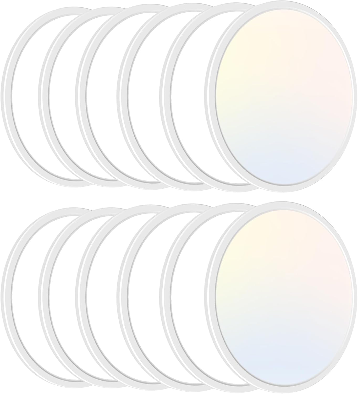 zemty 6Pack 12 Inch LED Flush Mount Ceiling Light, Super Slim 28W 3200lm LED Ceiling Light, 3 Color Temperature in One 3000k/4500k/6000K Round Light Fixture for Bedroom, Kitchen, Dining Room (White)