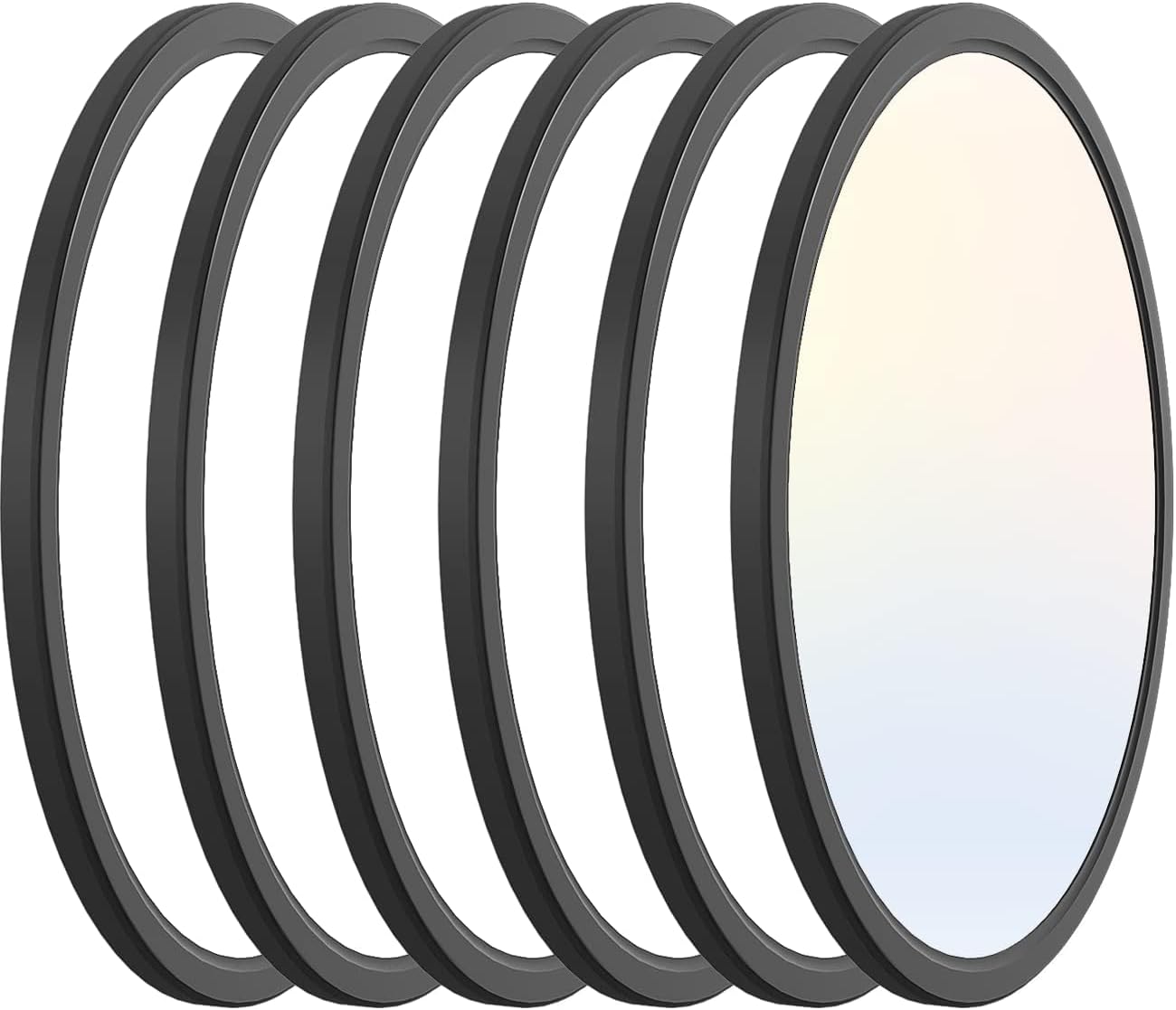 zemty 6Pack 12 Inch LED Flush Mount Ceiling Light, Super Slim 28W 3200lm LED Ceiling Light, 3 Color Temperature in One 3000k/4500k/6000K Round Light Fixture for Bedroom, Kitchen, Dining Room (White)