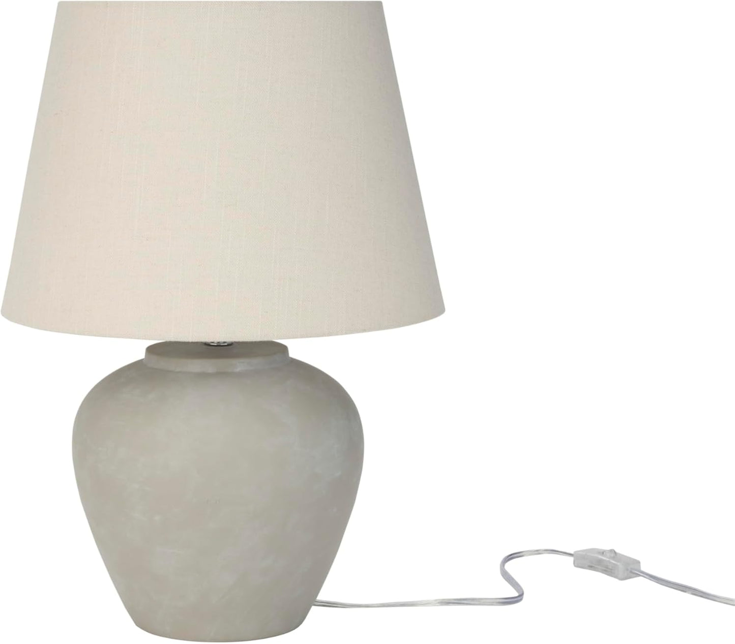 Nourison Home 20" Sand (Light Beige) Ceramic Pot Table Lamp for Bedroom, Living Room, Console, Entryway