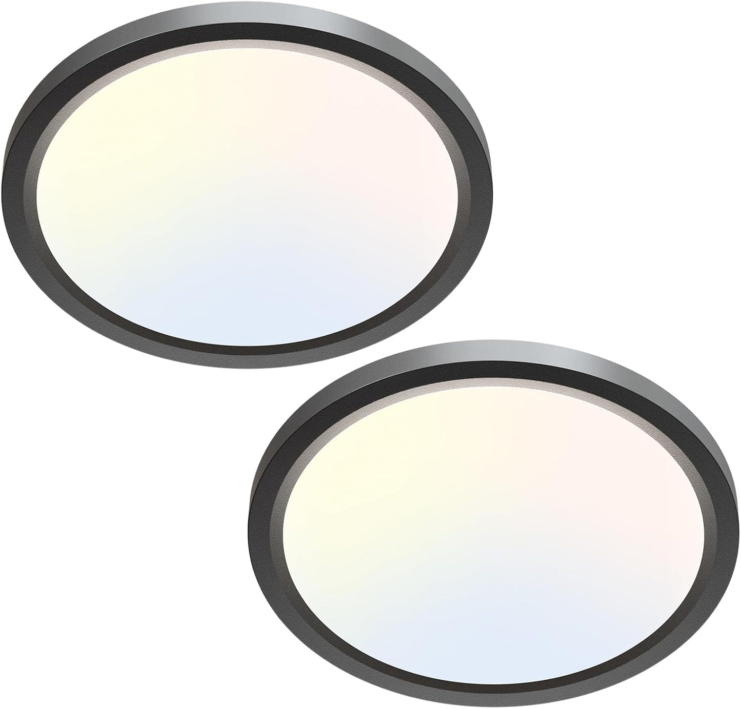 zemty 6Pack 12 Inch LED Flush Mount Ceiling Light, Super Slim 28W 3200lm LED Ceiling Light, 3 Color Temperature in One 3000k/4500k/6000K Round Light Fixture for Bedroom, Kitchen, Dining Room (White)