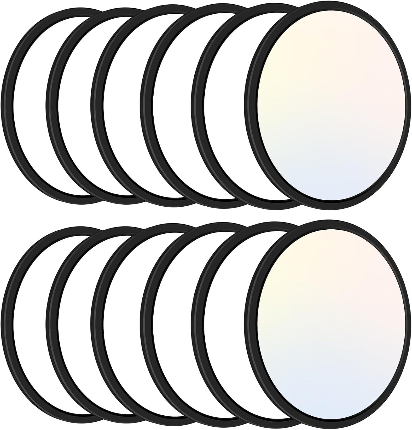 zemty 6Pack 12 Inch LED Flush Mount Ceiling Light, Super Slim 28W 3200lm LED Ceiling Light, 3 Color Temperature in One 3000k/4500k/6000K Round Light Fixture for Bedroom, Kitchen, Dining Room (White)