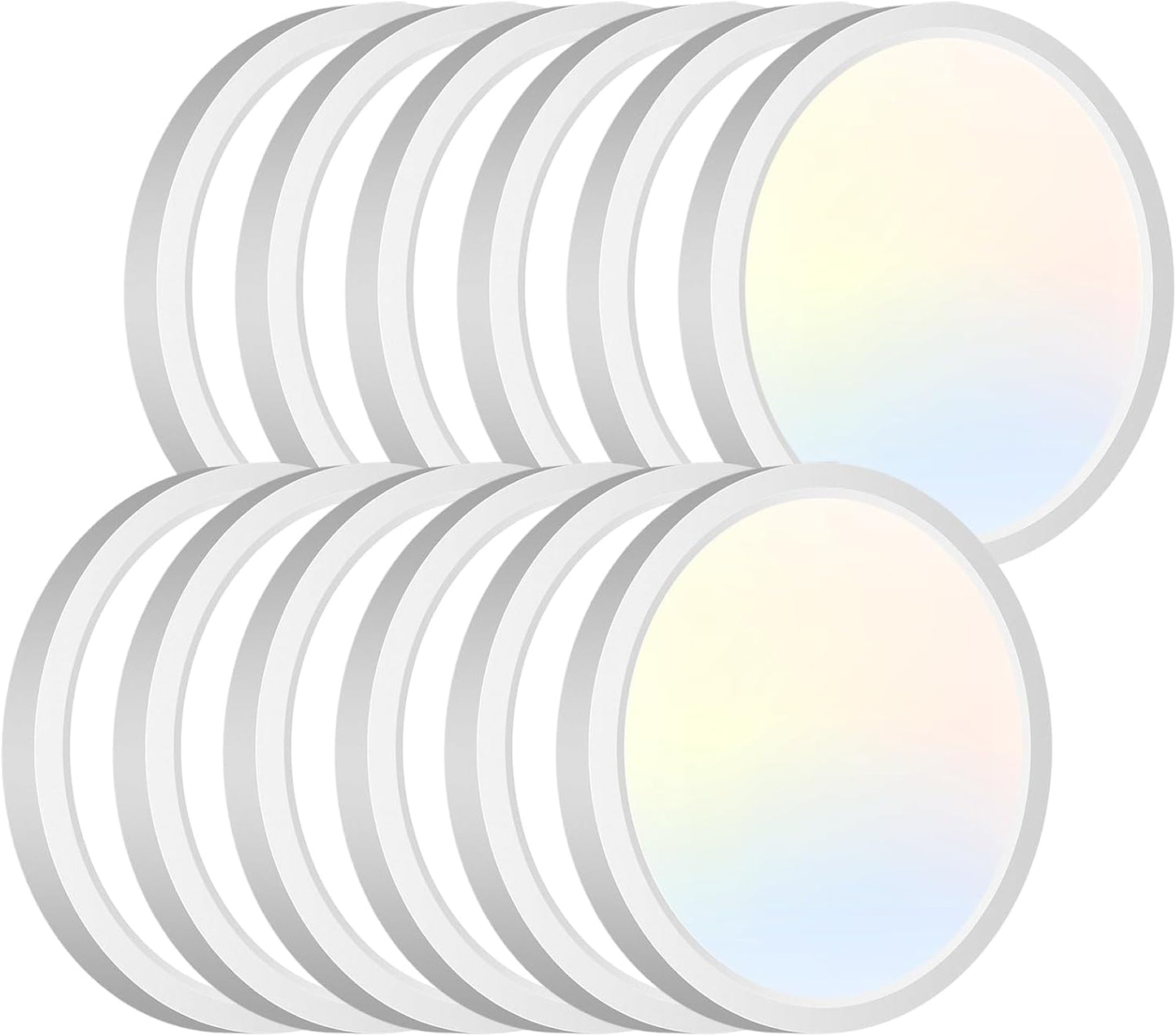 zemty 6Pack 12 Inch LED Flush Mount Ceiling Light, Super Slim 28W 3200lm LED Ceiling Light, 3 Color Temperature in One 3000k/4500k/6000K Round Light Fixture for Bedroom, Kitchen, Dining Room (White)