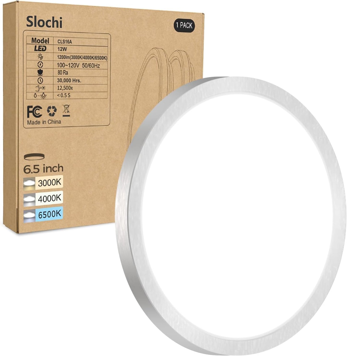 8PACK LED Flush Mount Ceiling Light Fixture, 3000K-4000K-6500K & 100W Equivalent Modern Kitchen Recessed Ceiling Lamp 15W 1500Lm 7.5 Inch Closet Round Surface for Bathroom Laundry Bedroom Hallway