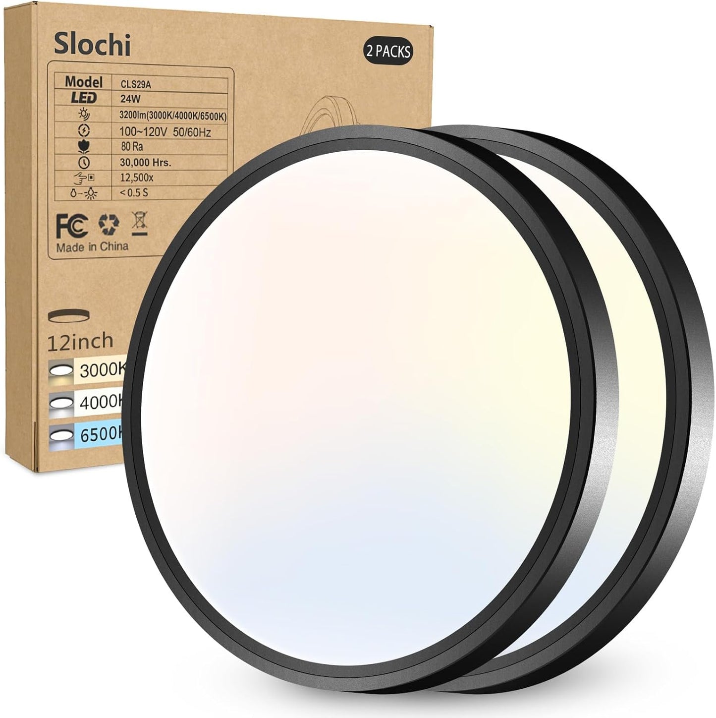 8PACK LED Flush Mount Ceiling Light Fixture, 3000K-4000K-6500K & 100W Equivalent Modern Kitchen Recessed Ceiling Lamp 15W 1500Lm 7.5 Inch Closet Round Surface for Bathroom Laundry Bedroom Hallway