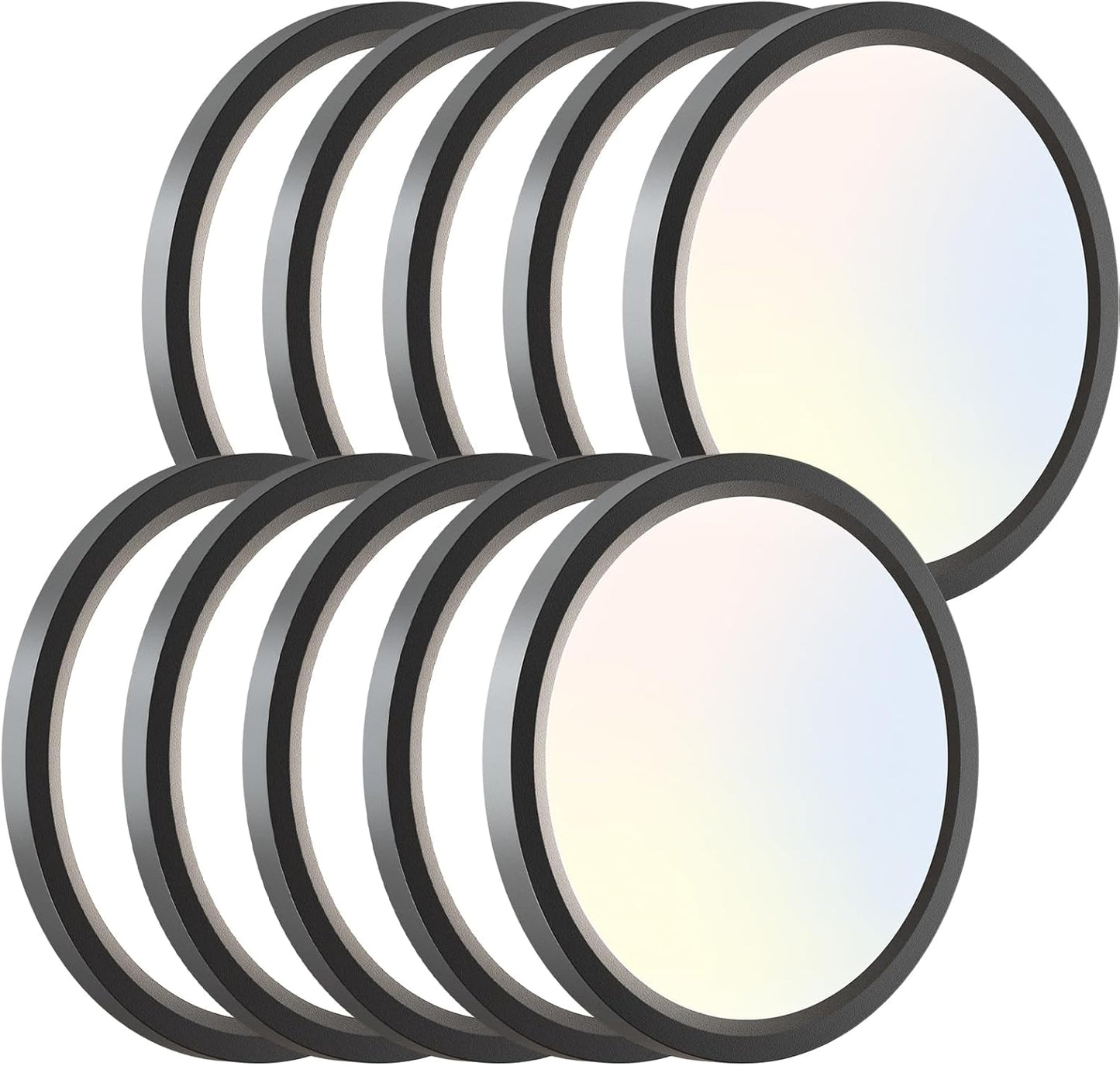 zemty 6Pack 12 Inch LED Flush Mount Ceiling Light, Super Slim 28W 3200lm LED Ceiling Light, 3 Color Temperature in One 3000k/4500k/6000K Round Light Fixture for Bedroom, Kitchen, Dining Room (White)