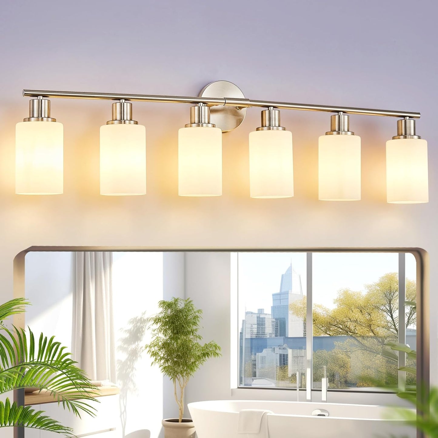 DLLT 3-Light Bathroom Light Fixtures: Black Modern Vanity Lights with 3 E26 Bulbs Base - Clear Glass Shade Bathroom Wall Lamp for Mirror Kitchen Living Room - 2 Packs