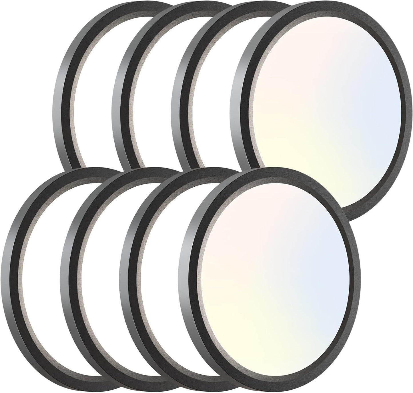 zemty 6Pack 12 Inch LED Flush Mount Ceiling Light, Super Slim 28W 3200lm LED Ceiling Light, 3 Color Temperature in One 3000k/4500k/6000K Round Light Fixture for Bedroom, Kitchen, Dining Room (White)