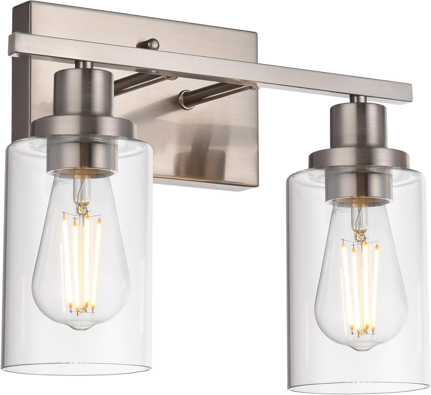 MELUCEE 40 Inches Length 5-Light Bathroom Vanity Light Fixtures Black Industrial Wall Sconce Lighting with Clear Glass Shade for Living Room Bedroom Hallway Kitchen (Patent No.: US D963914 S)