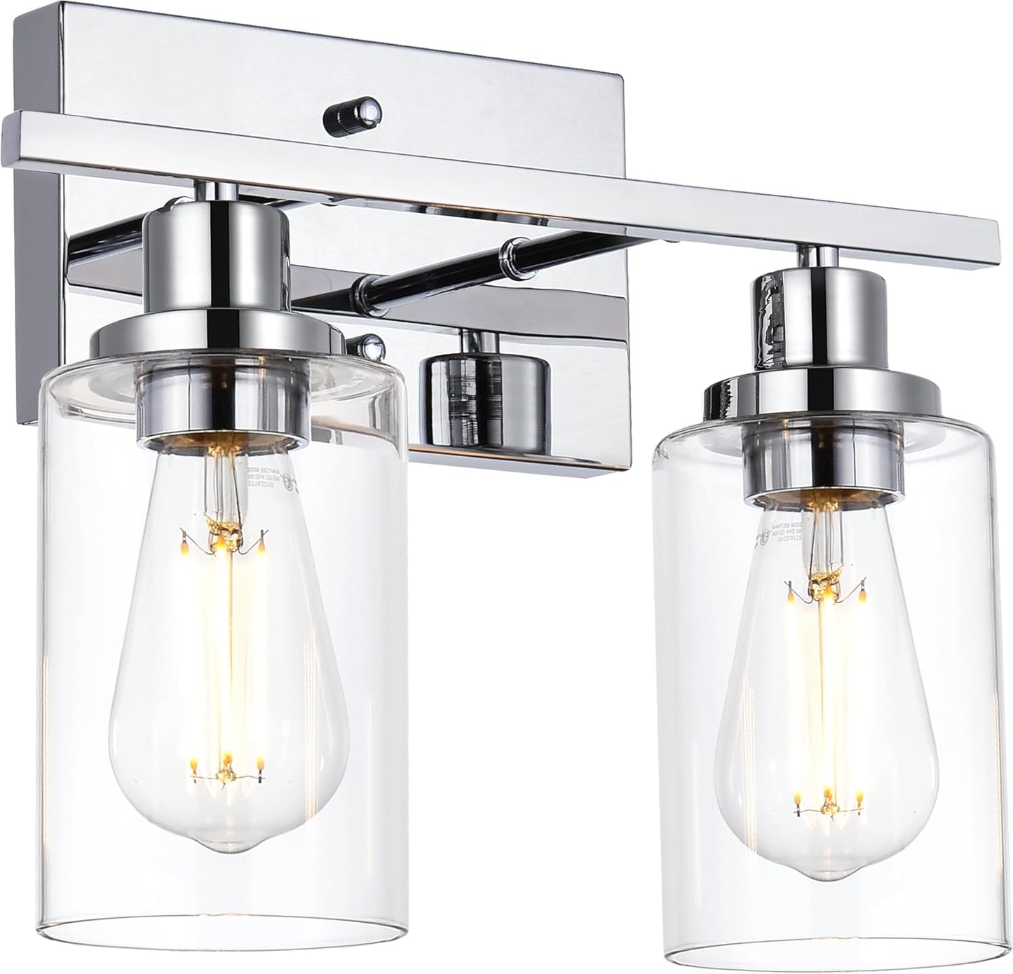 MELUCEE 40 Inches Length 5-Light Bathroom Vanity Light Fixtures Black Industrial Wall Sconce Lighting with Clear Glass Shade for Living Room Bedroom Hallway Kitchen (Patent No.: US D963914 S)